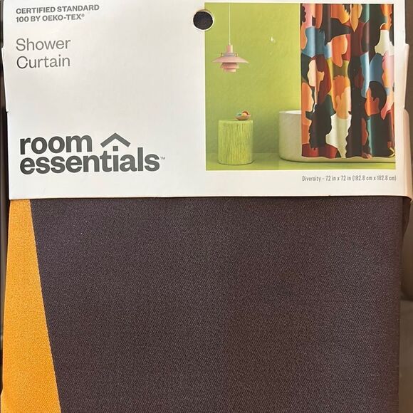 Room Essentials Brown, Orange, green, etc Fabric Shower Curtain - Picture 1 of 4